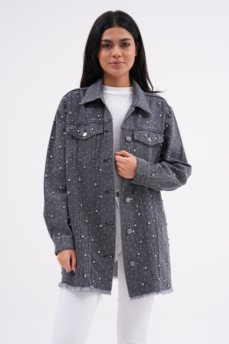 MRW Sparkle Denim Jacket Smoked