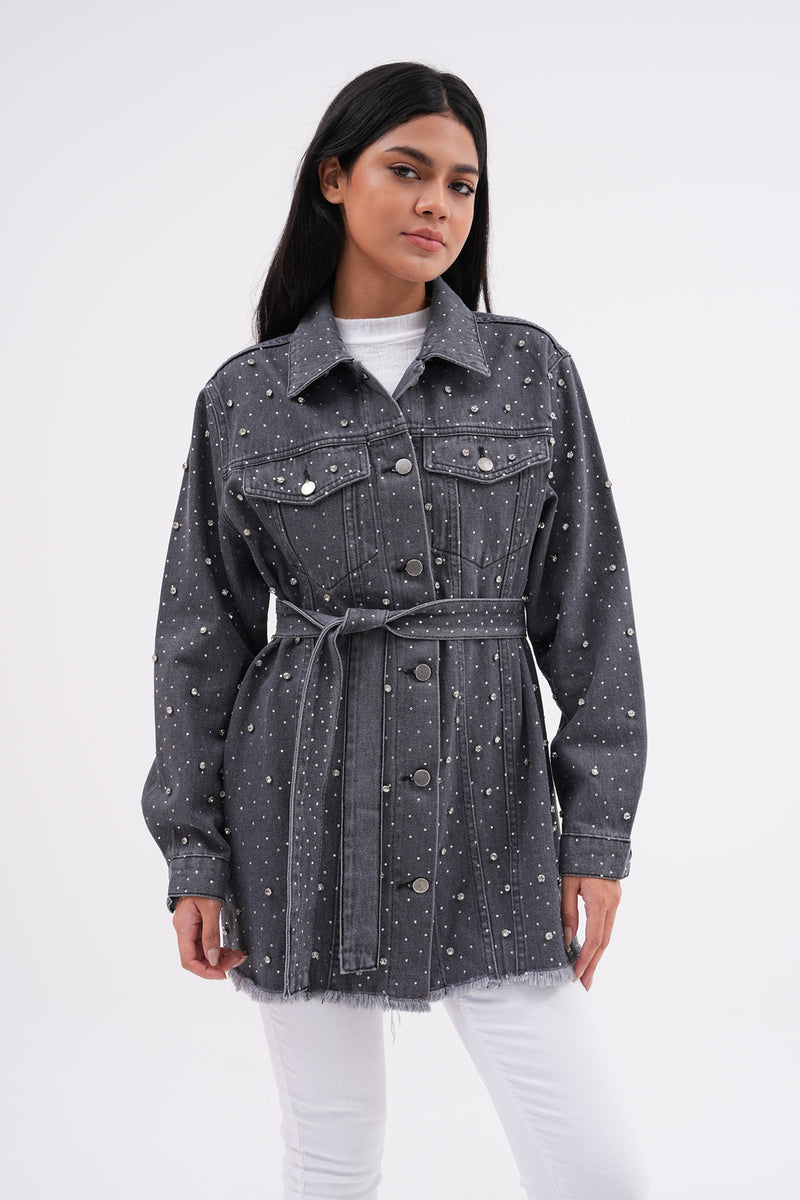 MRW Sparkle Denim Jacket Smoked