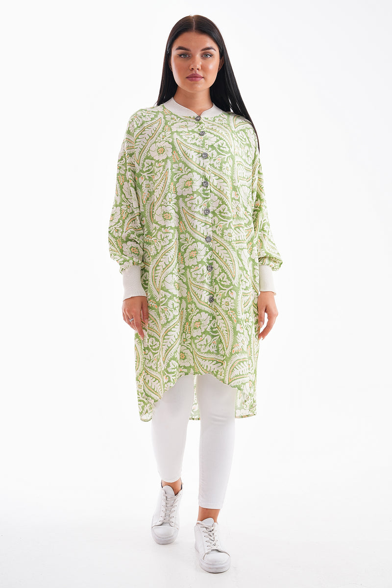 PL 110 Viscose Tunic Light Green