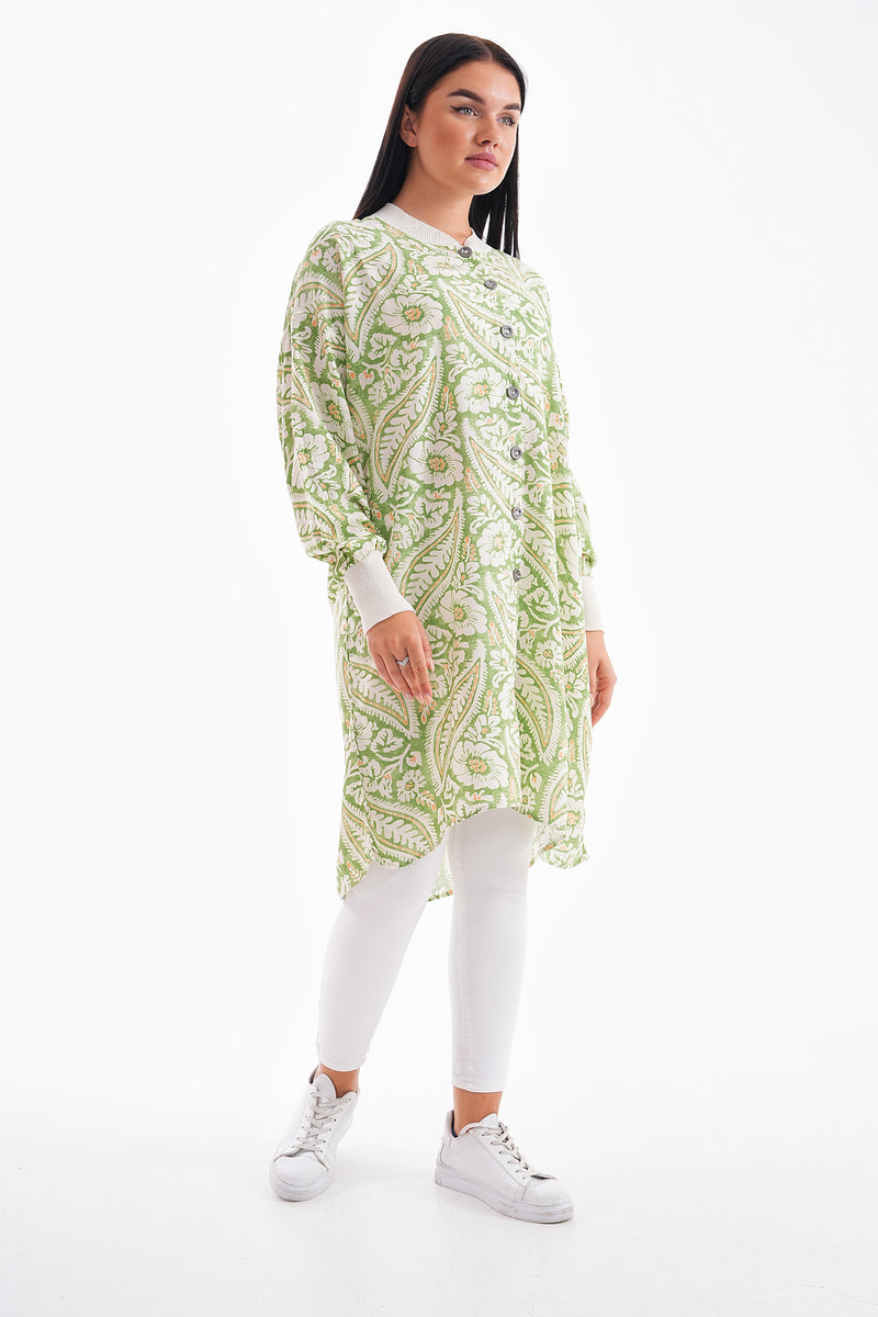 PL 110 Viscose Tunic Light Green