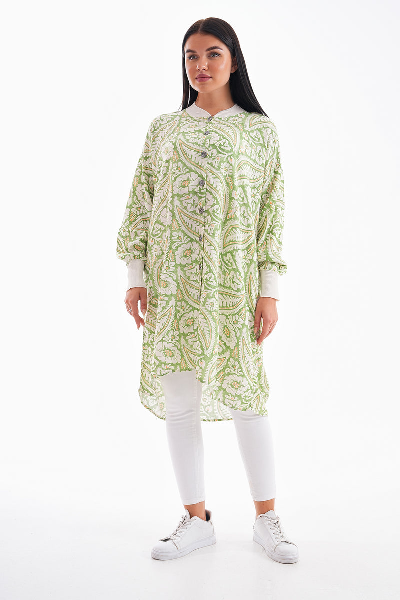 PL 110 Viscose Tunic Light Green