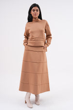 A&W Nervur Skirt Set Camel