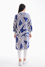 PL 110 Viscose Tunic Navy Blue&Ecru