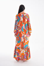 PL Flower Printed Dress Orange