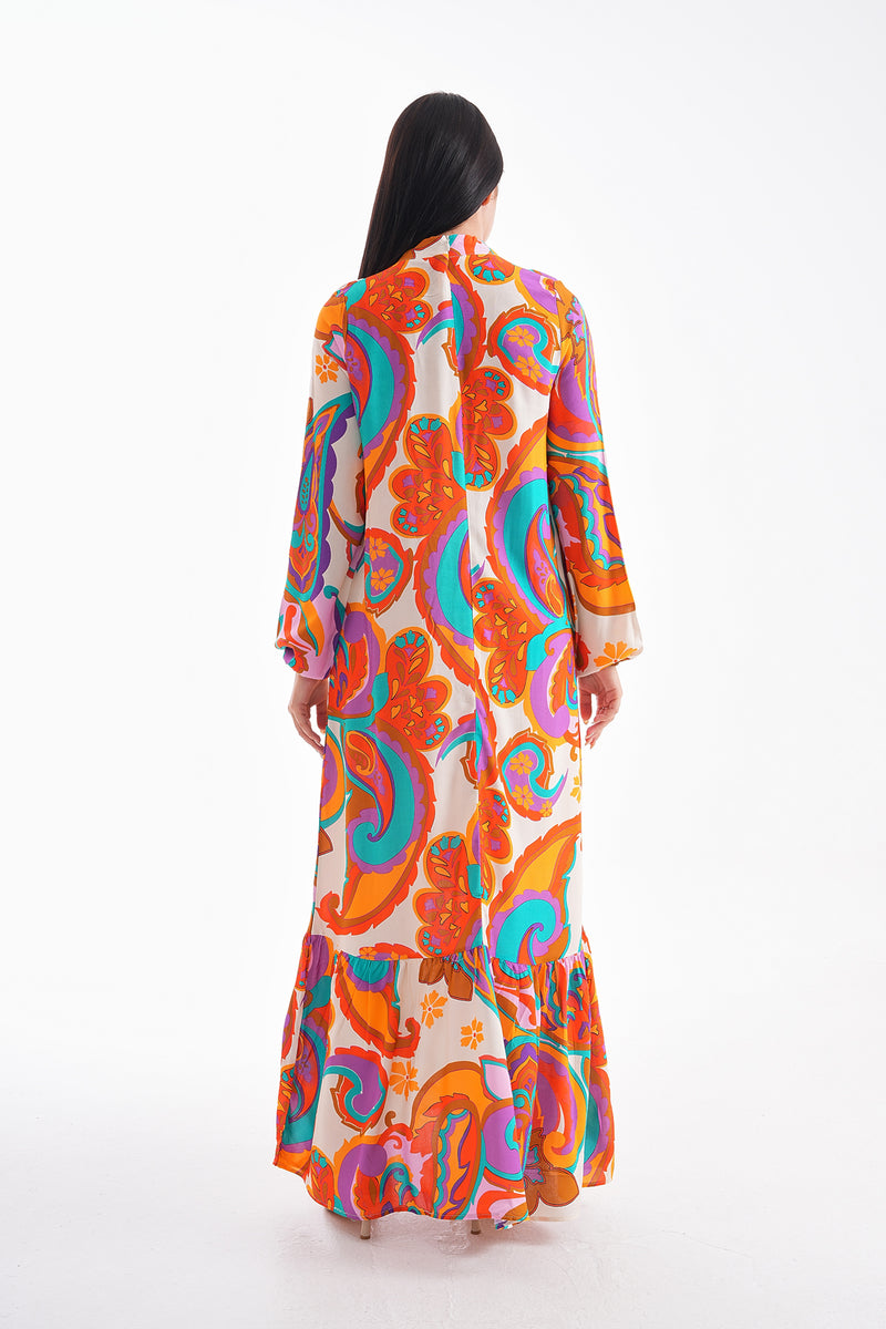 PL Flower Printed Dress Orange