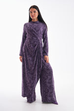 A&W Qupra Silk Printed Jumpsuit Purple