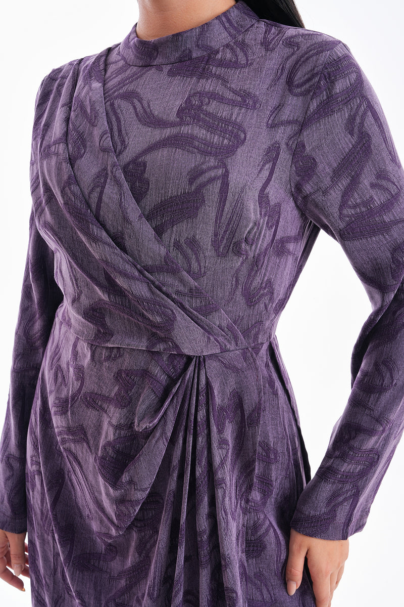 A&W Qupra Silk Printed Jumpsuit Purple