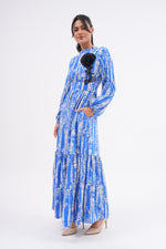 A&W Printed Cotton Dress Blue