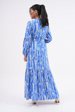 A&W Printed Cotton Dress Blue