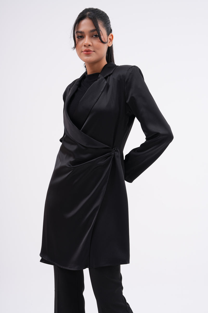 A&W Elegant Sateen Jacket Black