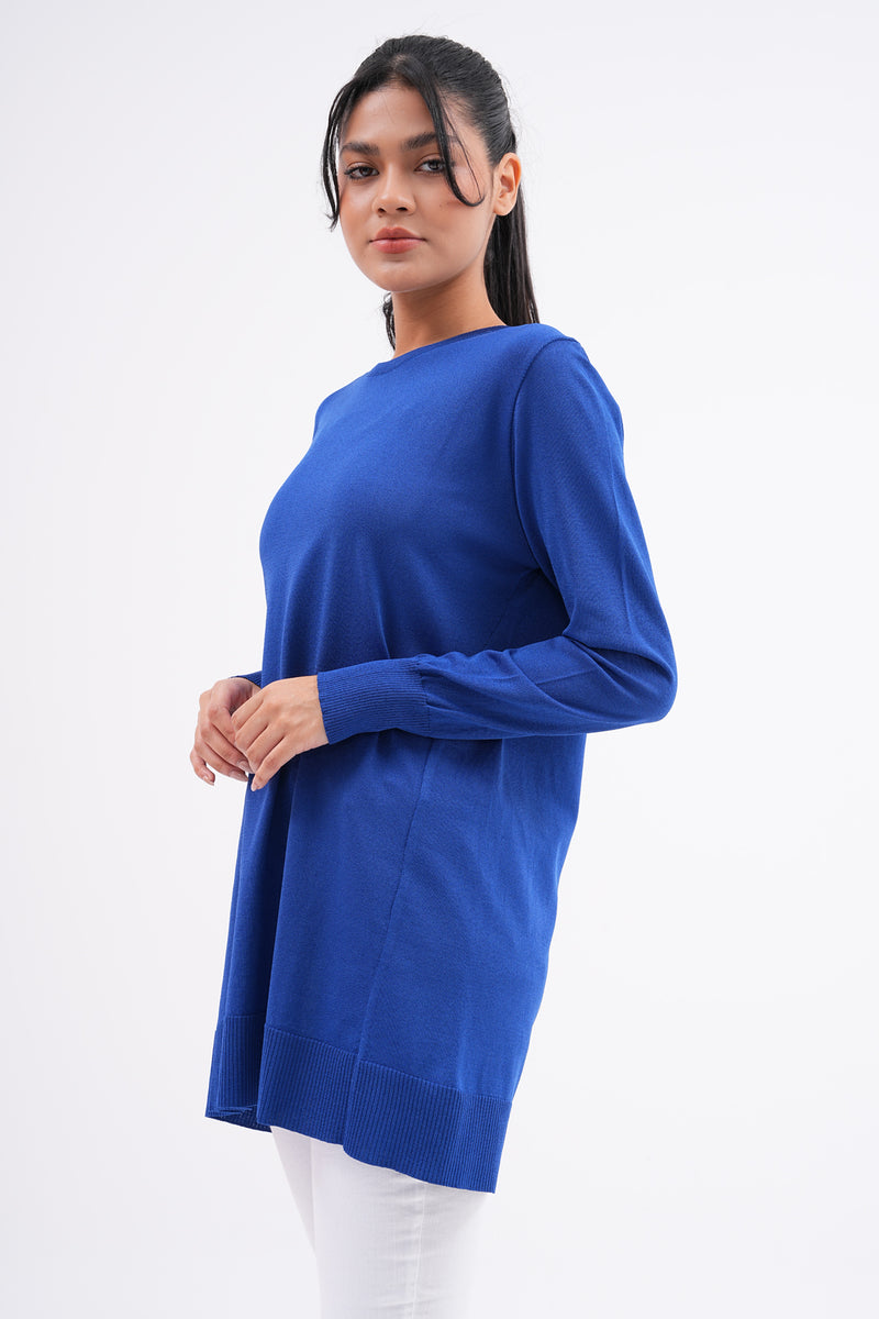 F&O Basic Mercerized Tunic Sax Blue