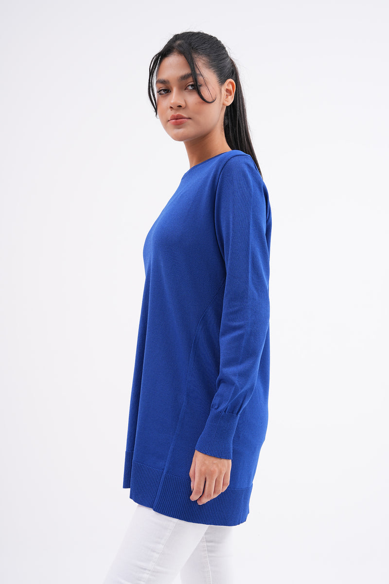 F&O Basic Mercerized Tunic Sax Blue