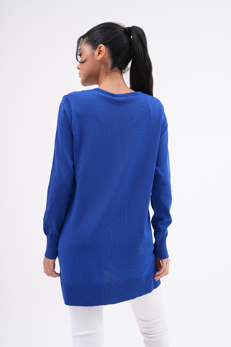 F&O Basic Mercerized Tunic Sax Blue