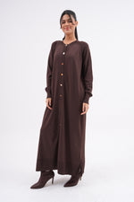 F&O Long Mercerized Cardigan Brown