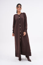 F&O Long Mercerized Cardigan Brown