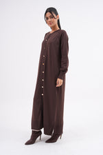 F&O Long Mercerized Cardigan Brown