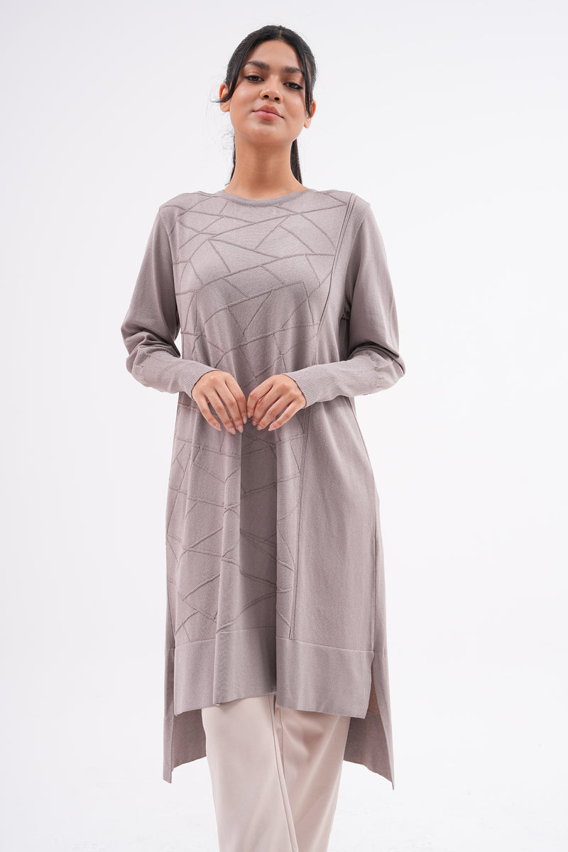 F&O Zigzag Mercerized Tunic Earth Color