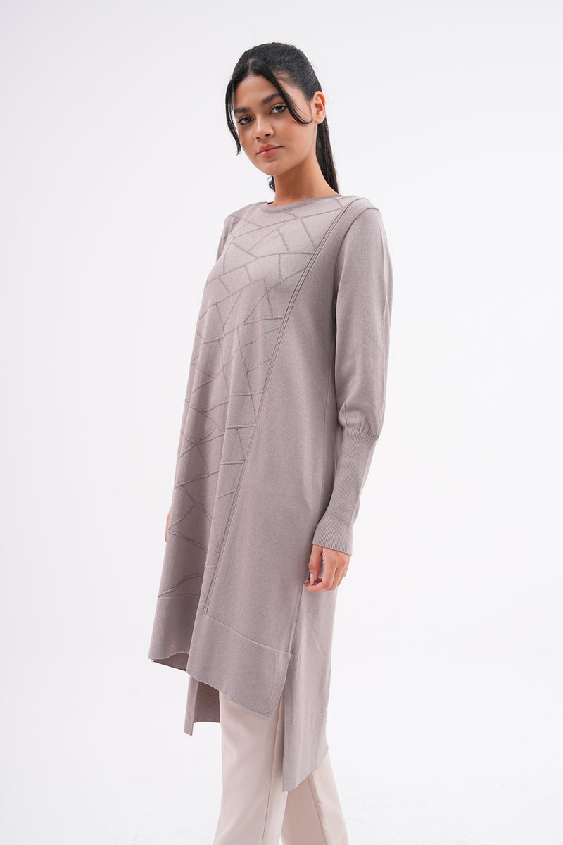 F&O Zigzag Mercerized Tunic Earth Color