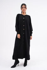 F&O Long Mercerized Cardigan Black