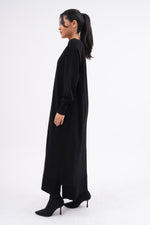 F&O Long Mercerized Cardigan Black