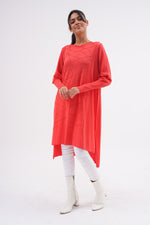 F&O Zigzag Mercerized Tunic Coral