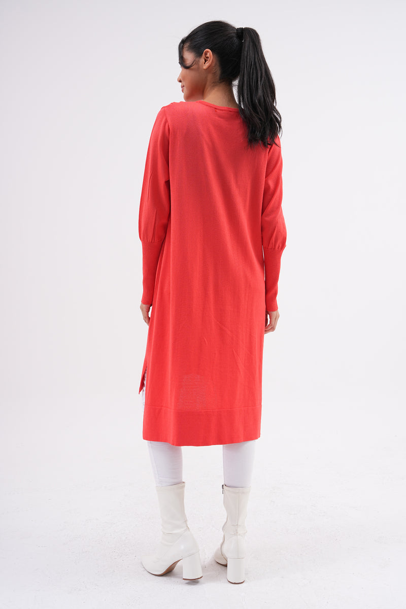 F&O Zigzag Mercerized Tunic Coral