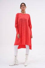 F&O Zigzag Mercerized Tunic Coral