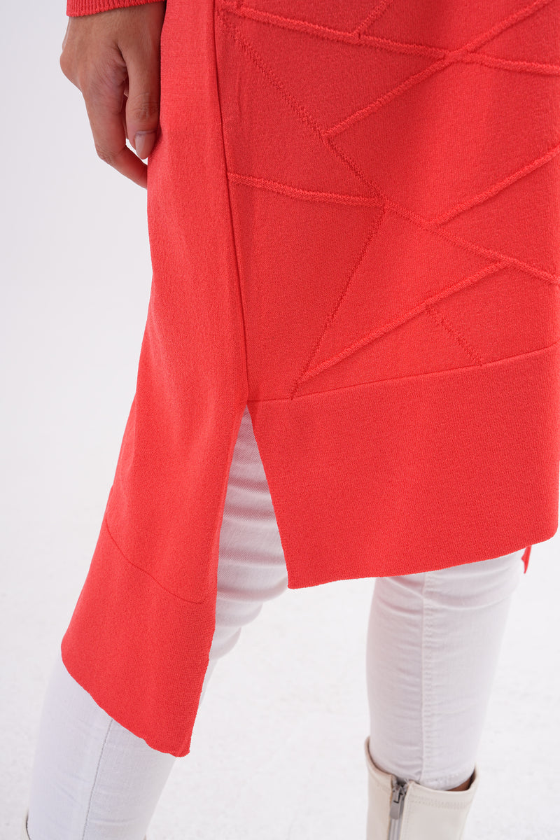 F&O Zigzag Mercerized Tunic Coral