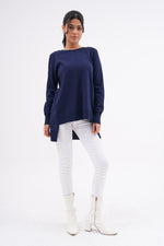 F&O Mercerized Short Tunic Navy Blue