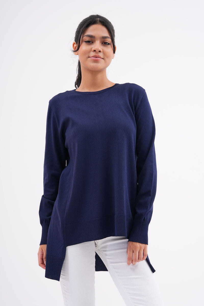 F&O Mercerized Short Tunic Navy Blue