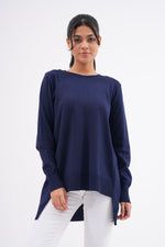 F&O Mercerized Short Tunic Navy Blue