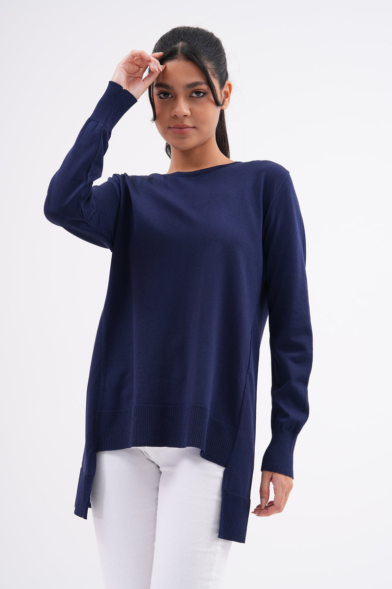 F&O Mercerized Short Tunic Navy Blue