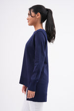 F&O Mercerized Short Tunic Navy Blue