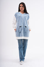 PN Denim and Stone Dtld Cape Ecru&Blue