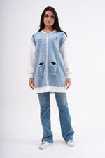 PN Denim and Stone Dtld Cape Ecru&Blue