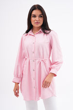 FX Rhinestone Button Shirt Pink