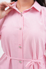 FX Rhinestone Button Shirt Pink