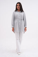 FX Rhinestone Button Shirt Black&White