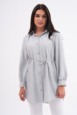FX Rhinestone Button Shirt Black&White