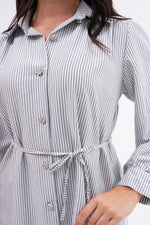 FX Rhinestone Button Shirt Black&White