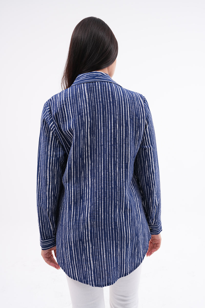 KFTN Striped Tunic Navy Blue