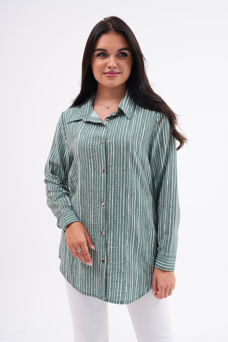 KFTN Striped Tunic Almond Green