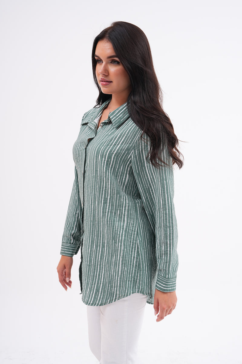 KFTN Striped Tunic Almond Green