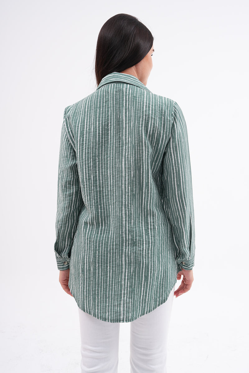 KFTN Striped Tunic Almond Green