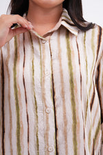 PN Striped Tunic Dress Khaki&Beige