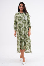 PN Batik Printed Long Tunic Khaki