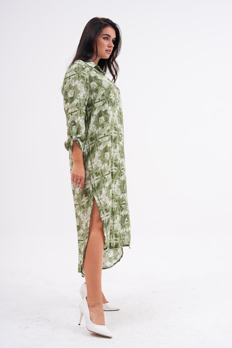 PN Batik Printed Long Tunic Khaki