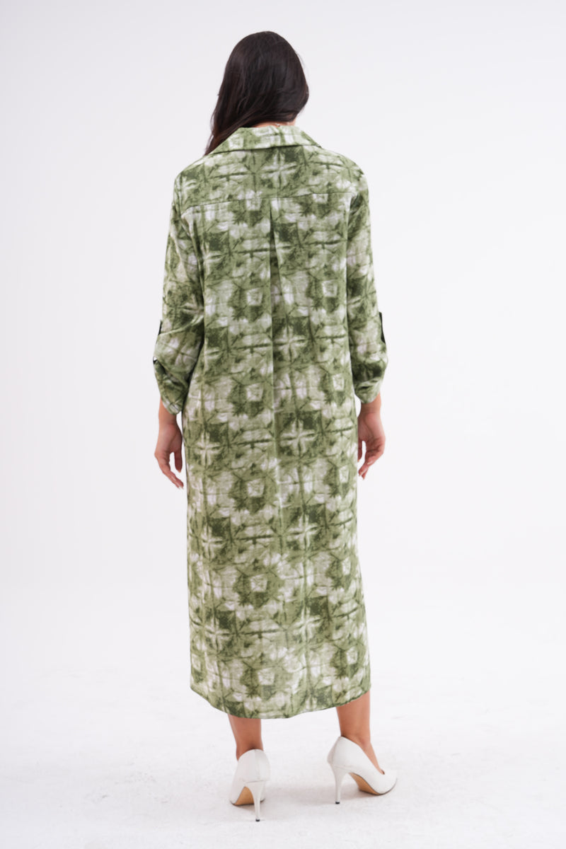 PN Batik Printed Long Tunic Khaki
