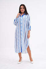 PN Striped Tunic Dress Blue&Sax