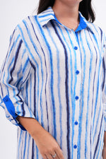 PN Striped Tunic Dress Blue&Sax